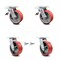 Service Caster 6 Inch Red Poly on Cast Iron Caster Set with Ball Bearing 2 Brakes 2 Swivel Lock SCC-TTL30S620-PUB-RS-2-BSL-2 - alternate 1